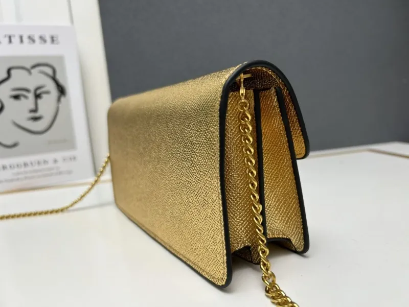 Valentino Gold Chain Crossbody Bag 9879 - Image 6