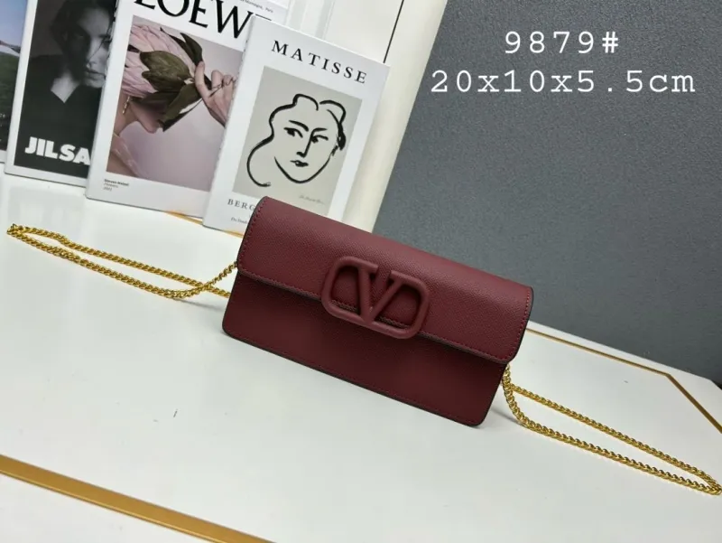 Valentino Burgundy Chain Crossbody Bag 9879