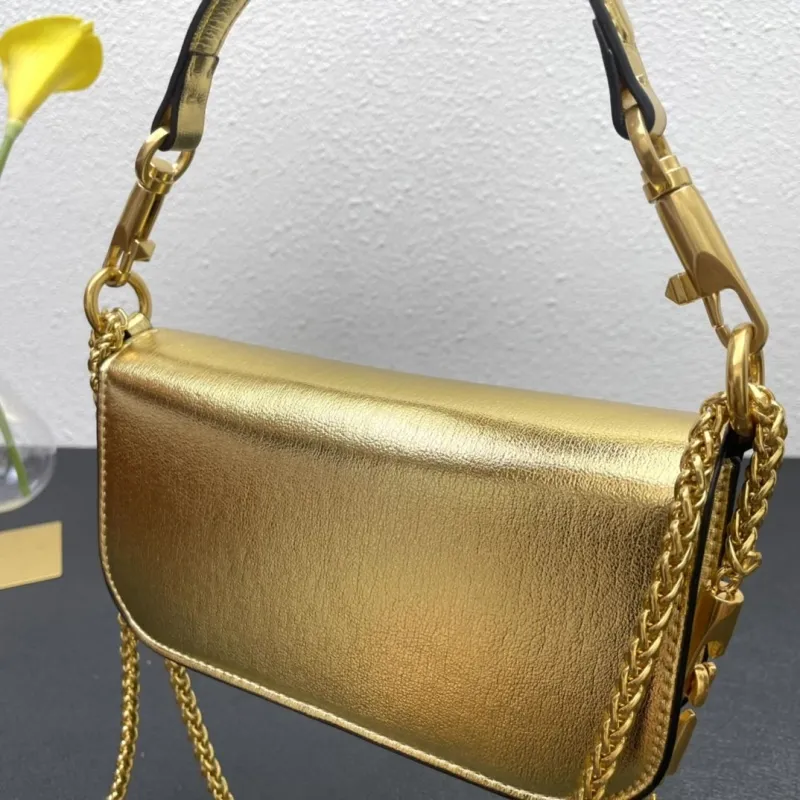 Valentino Gold Small Crossbody Satchel Bag 5008-2 - Image 5