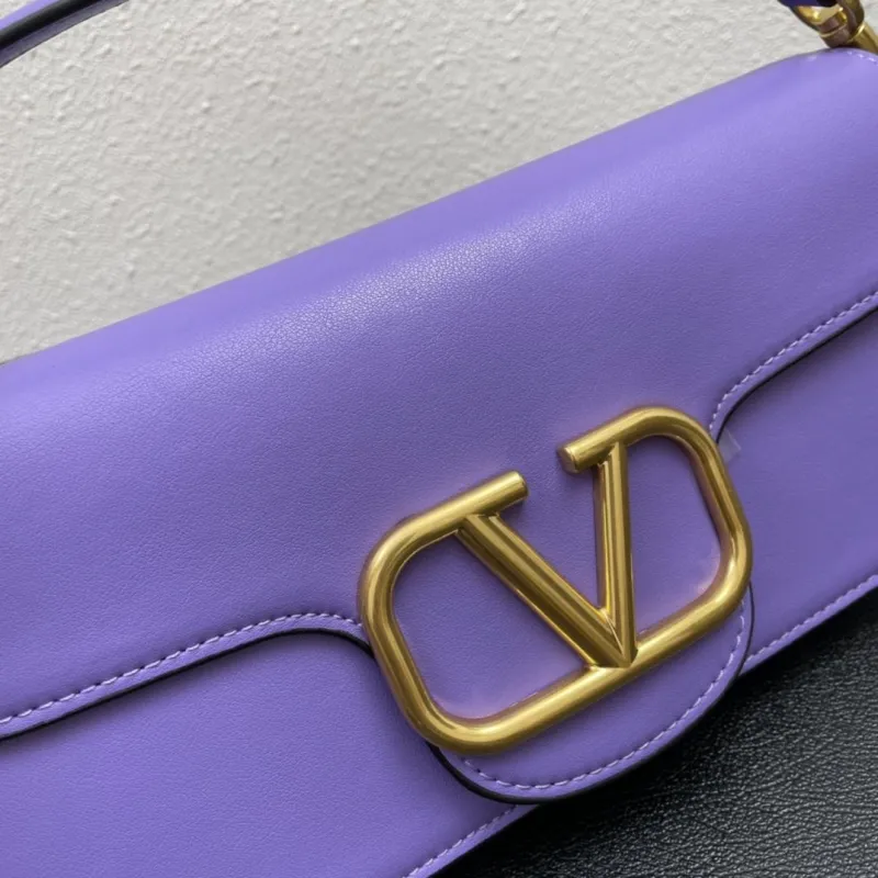 Valentino Purple Leather Satchel Bag 5008 27cm - Image 4