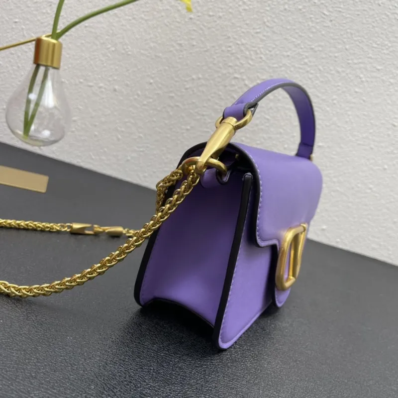 Valentino Purple Leather Satchel Bag 5008 27cm - Image 5