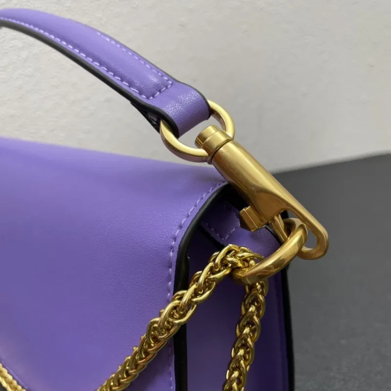 Valentino Purple Leather Satchel Bag 5008 27cm - Image 6
