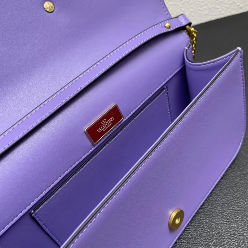 Valentino Purple Leather Satchel Bag 5008 27cm - Image 9