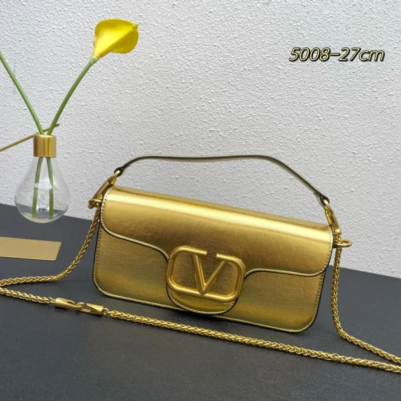 Valentino Gold Leather Satchel Bag 5008 27cm
