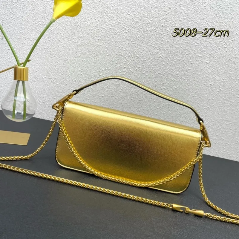 Alternative view of Valentino Gold Leather Satchel Bag 5008 27cm