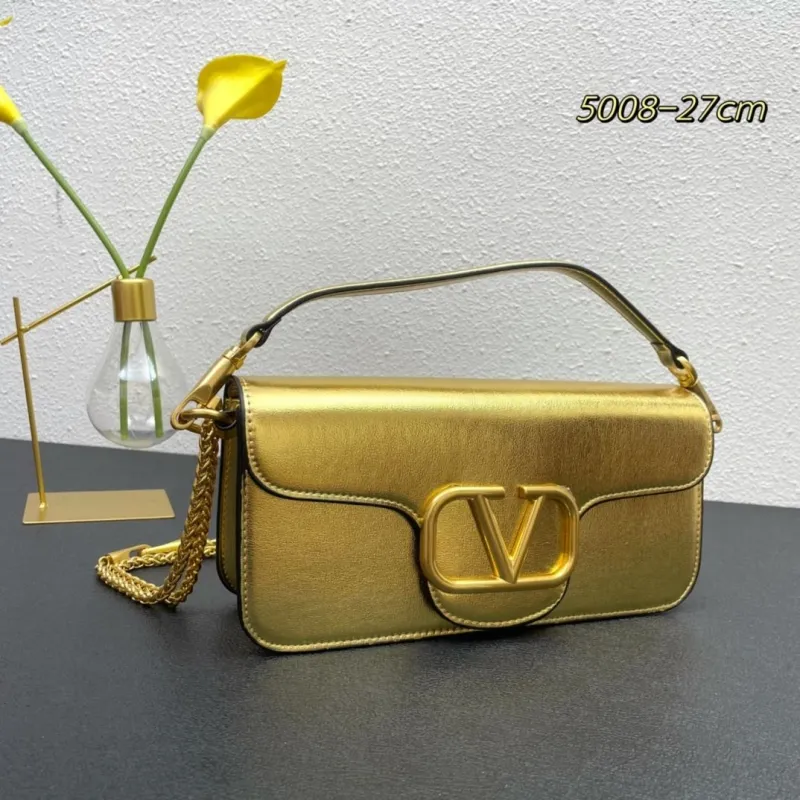 Valentino Gold Leather Satchel Bag 5008 27cm - Image 3