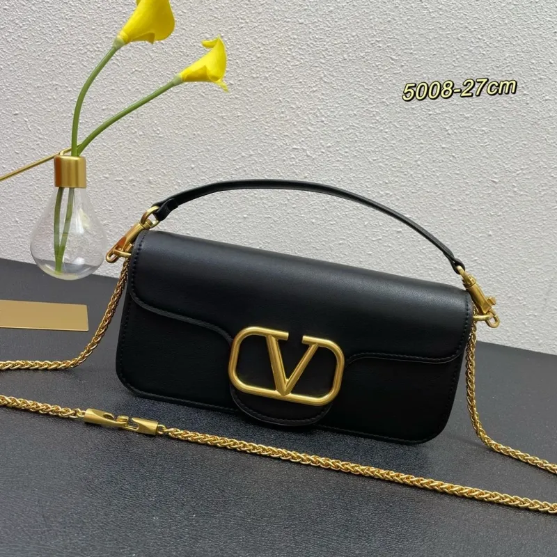 Valentino Black Leather Satchel Bag 5008 27cm