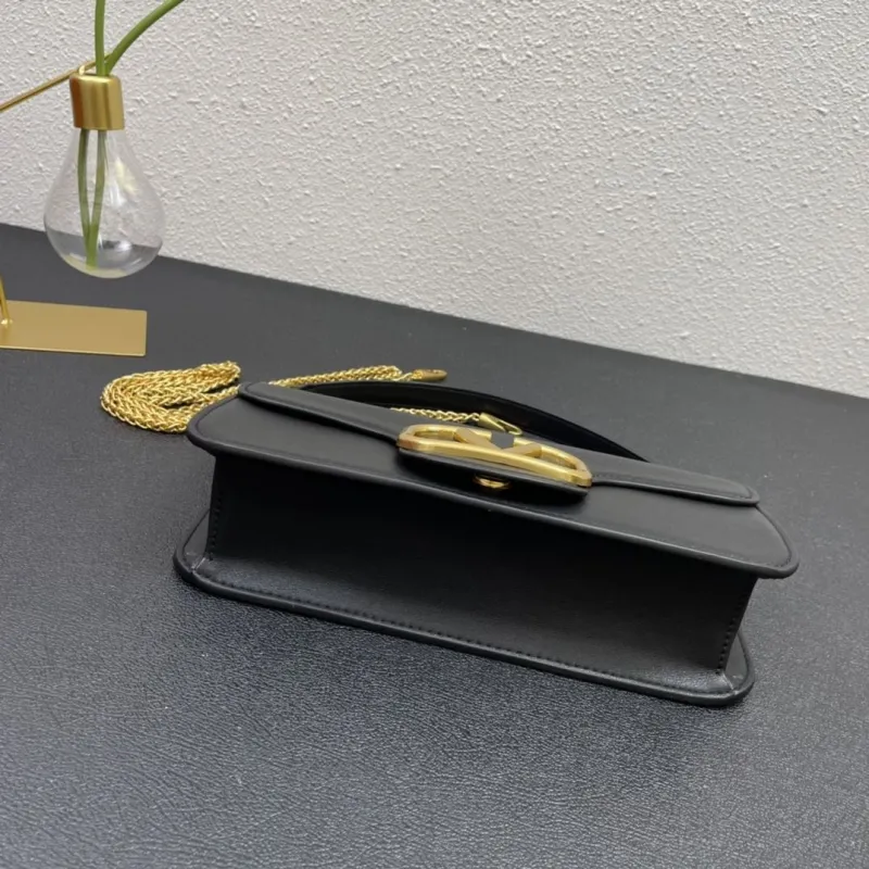 Valentino Black Leather Satchel Bag 5008 27cm - Image 7