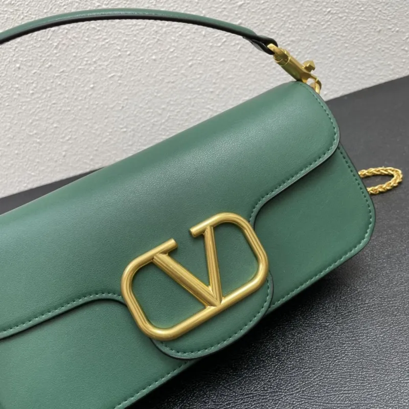 Valentino Green Leather Satchel Bag 5008 27cm - Image 4