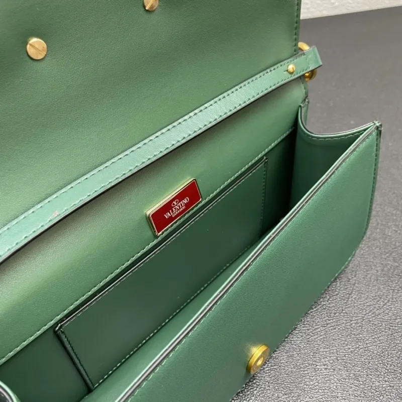 Valentino Green Leather Satchel Bag 5008 27cm - Image 9