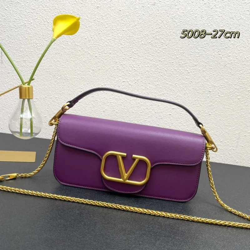 Valentino Purple Leather Satchel Bag 5008 27cm