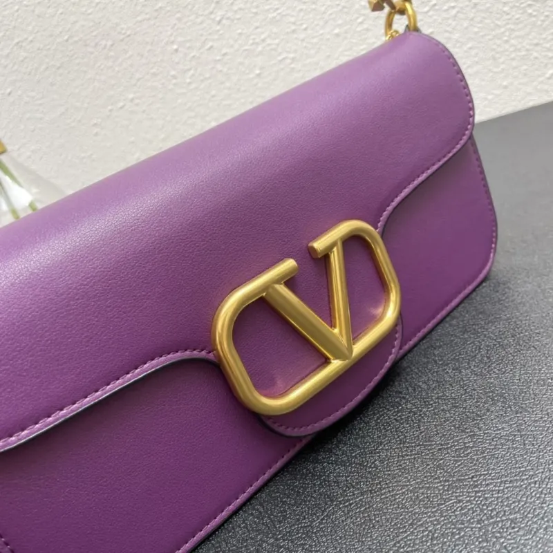 Valentino Purple Leather Satchel Bag 5008 27cm - Image 4