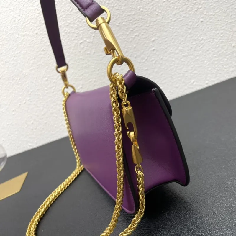 Valentino Purple Leather Satchel Bag 5008 27cm - Image 5
