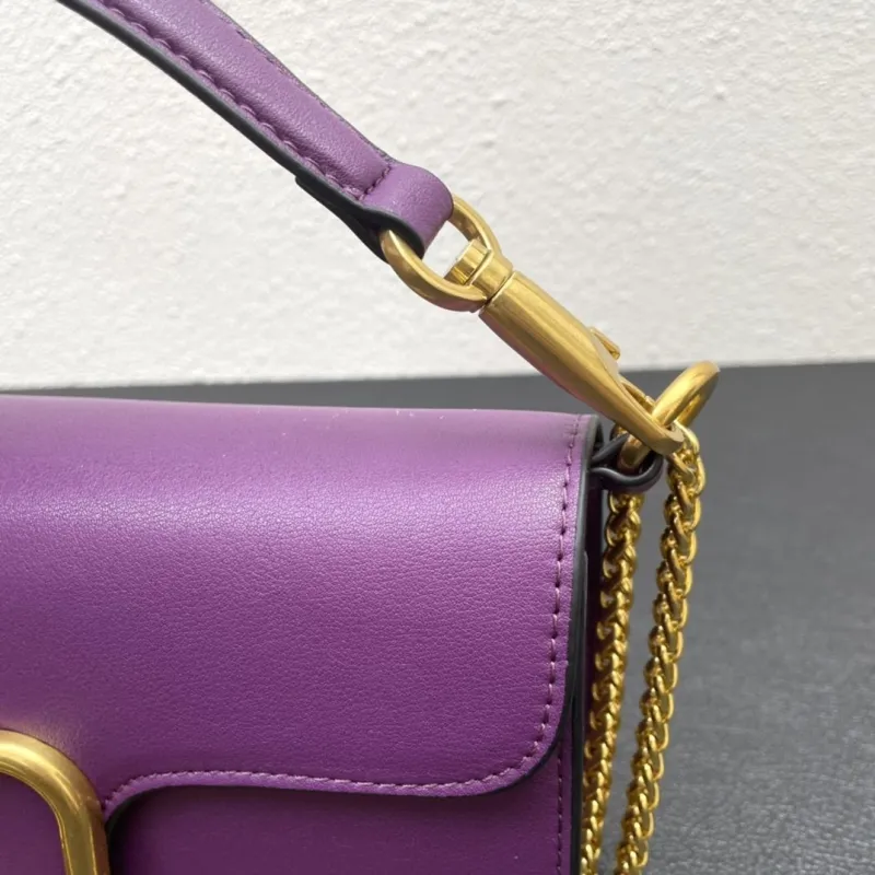 Valentino Purple Leather Satchel Bag 5008 27cm - Image 6