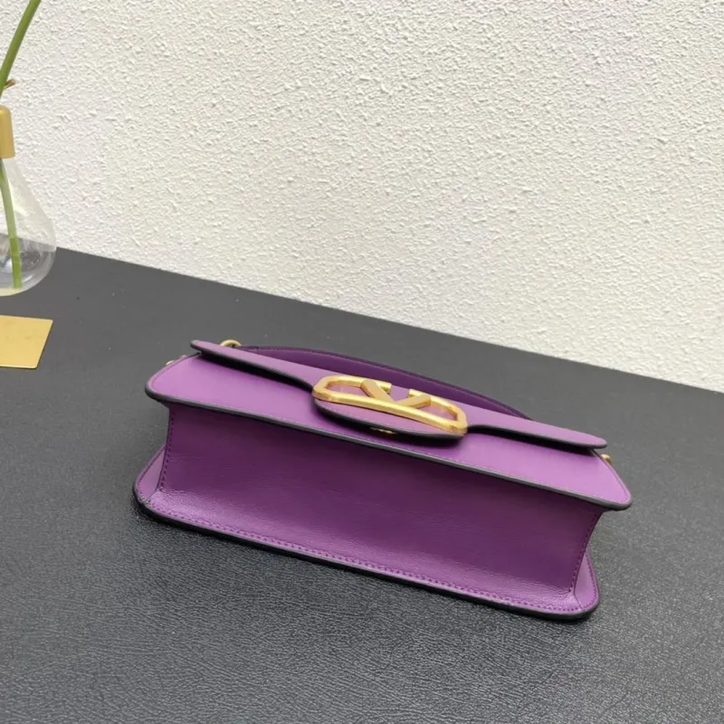 Valentino Purple Leather Satchel Bag 5008 27cm - Image 7