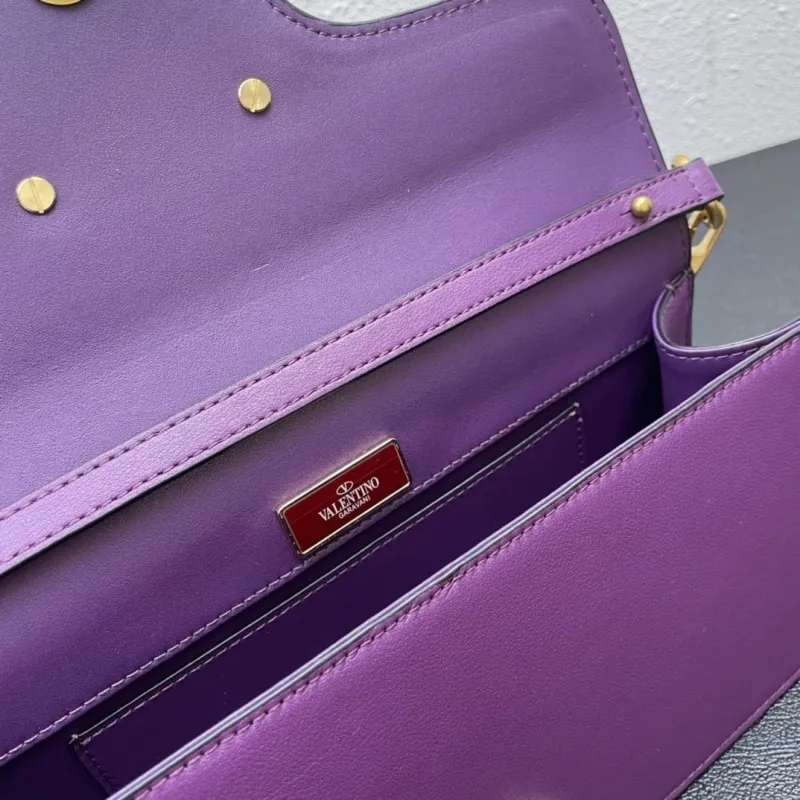 Valentino Purple Leather Satchel Bag 5008 27cm - Image 8