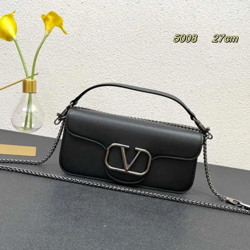 Valentino Black Leather Satchel Bag Model 5008 Size 27cm