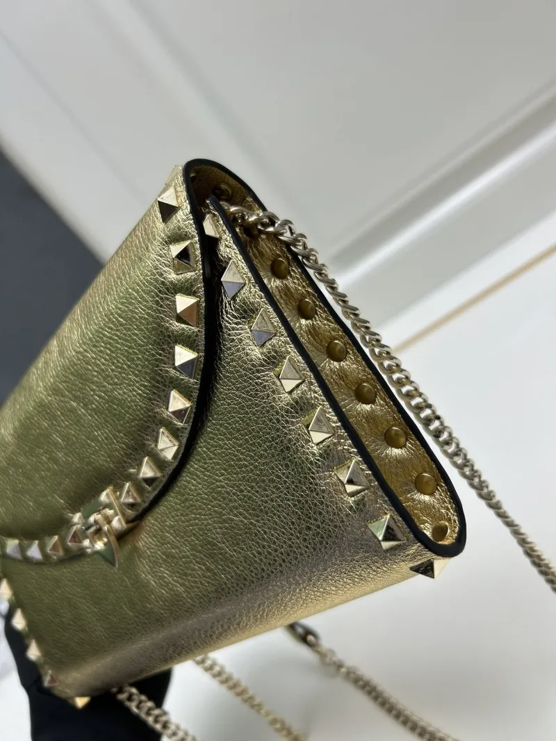 Valentino Gold Rockstud Crossbody Bag - Image 6