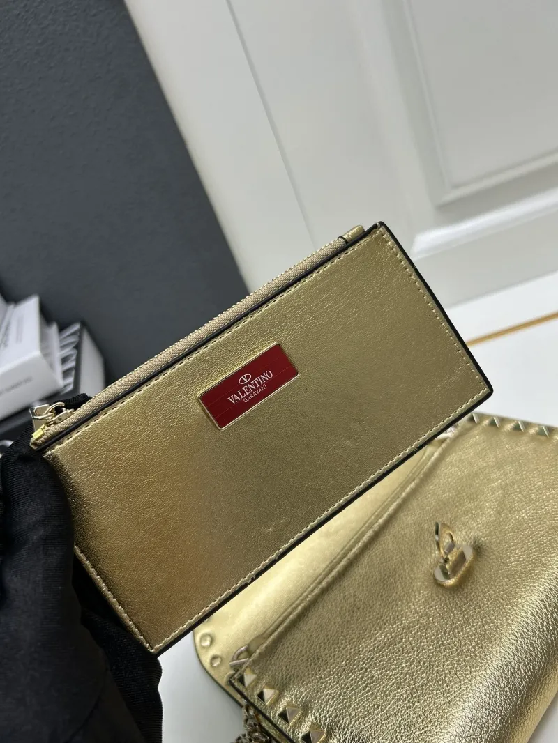 Valentino Gold Rockstud Crossbody Bag - Image 9