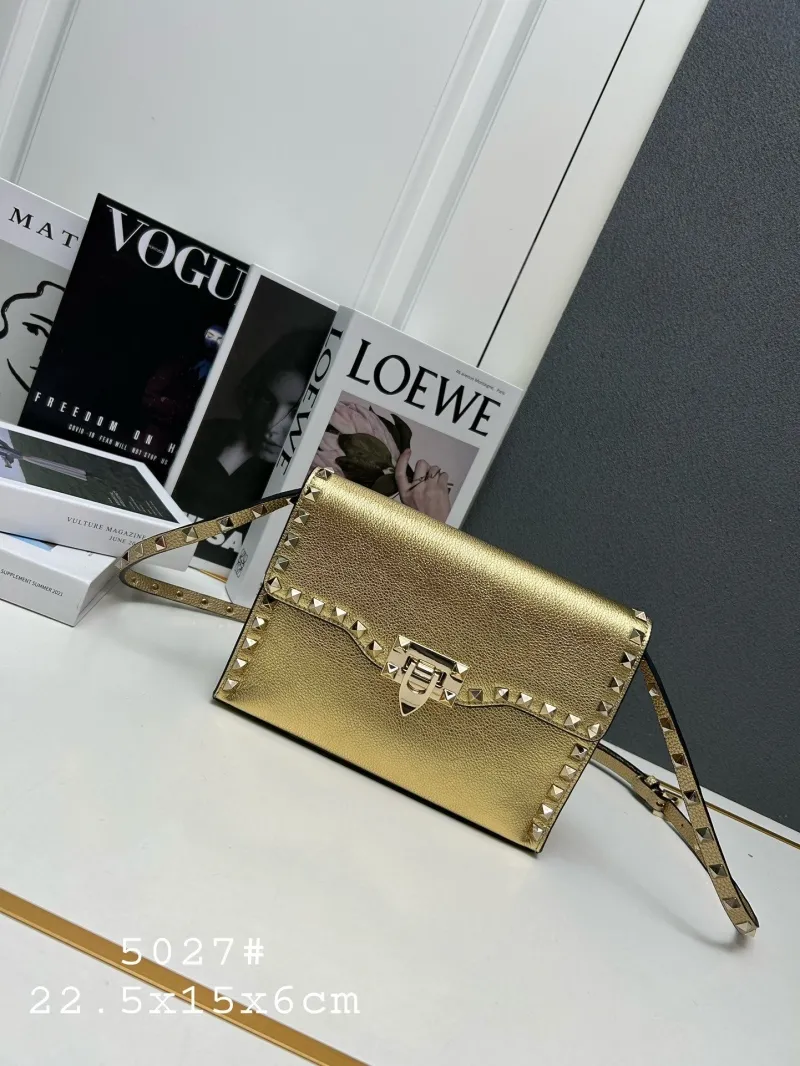 Valentino Gold Crossbody Satchel Bag 5027