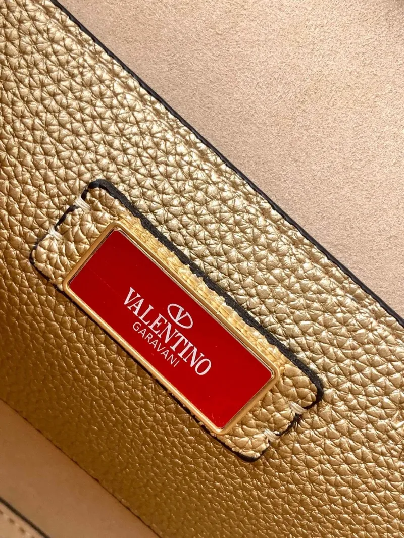 Valentino Gold Crossbody Satchel Bag 5027 - Image 8