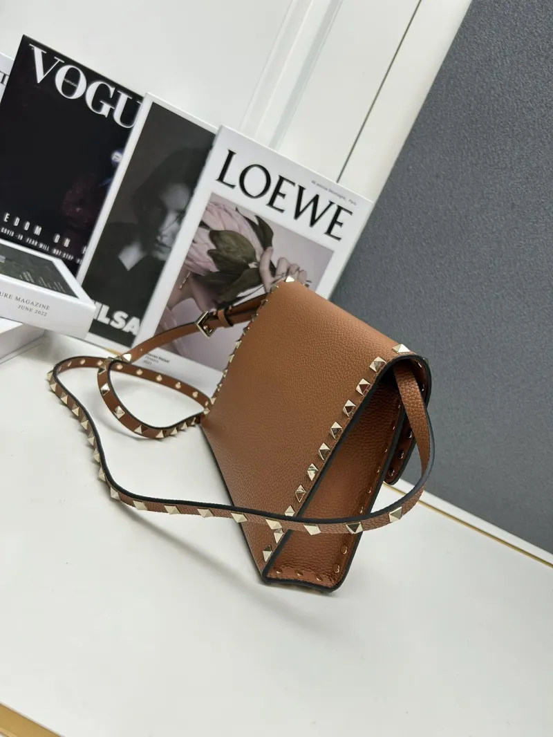Valentino Brown Crossbody Satchel Bag 5027 - Image 3