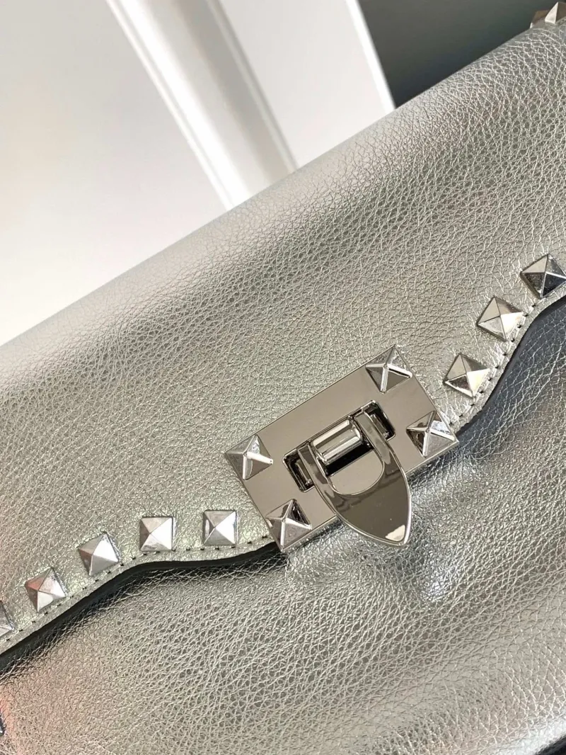 Valentino Women's Silver Studded Crossbody Bag 5027 - Image 4