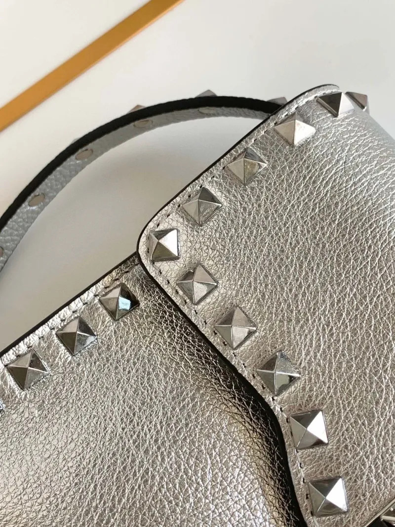 Valentino Women's Silver Studded Crossbody Bag 5027 - Image 5