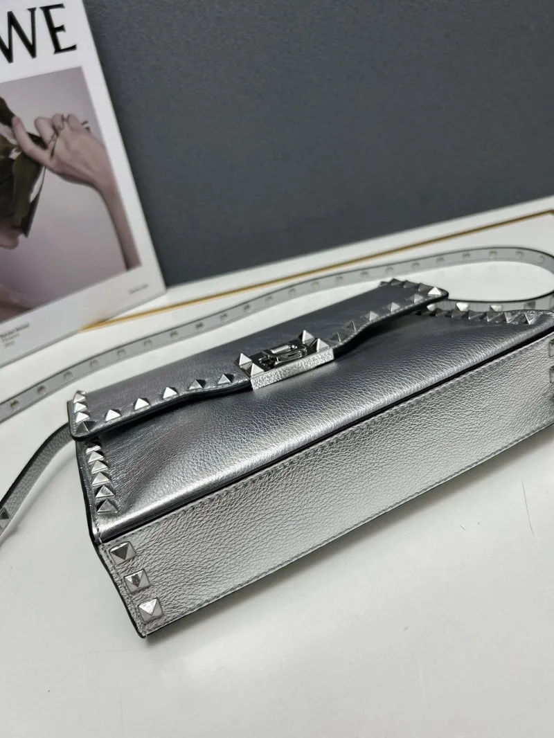 Valentino Women's Silver Studded Crossbody Bag 5027 - Image 6