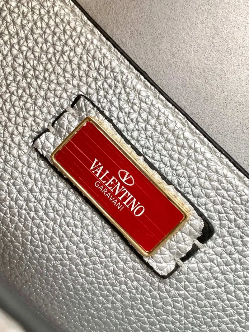 Valentino Women's Silver Studded Crossbody Bag 5027 - Image 8