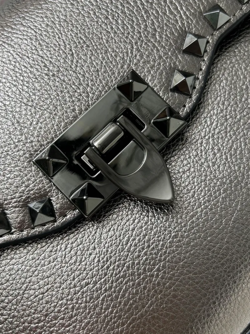 Valentino Metallic Silver Crossbody Satchel Bag 5027 - Image 5