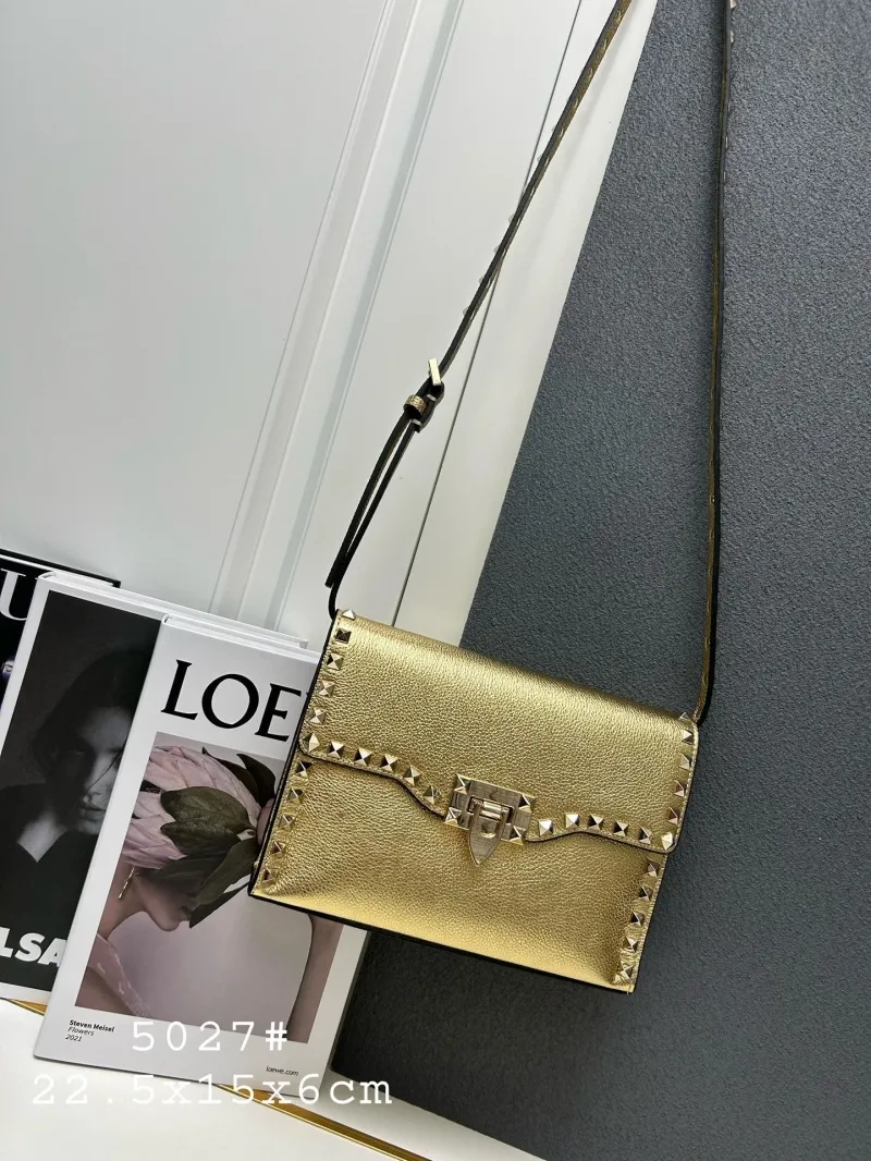 Valentino 5027 Studded Crossbody Satchel Bag