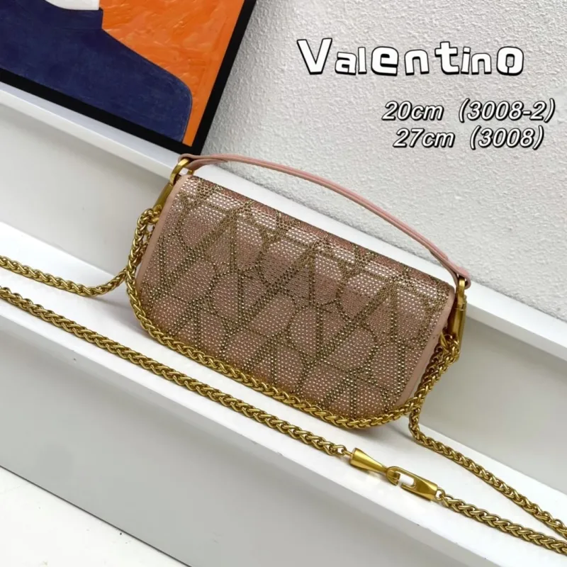 Alternative view of Valentino Pink Crystal Embellished 20cm Crossbody Satchel Bag