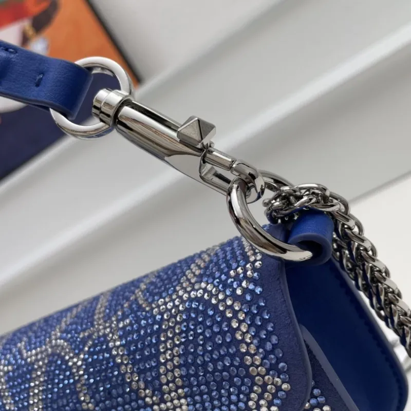 Valentino Blue Rhinestone Satchel Bag 27cm 3008 - Image 5