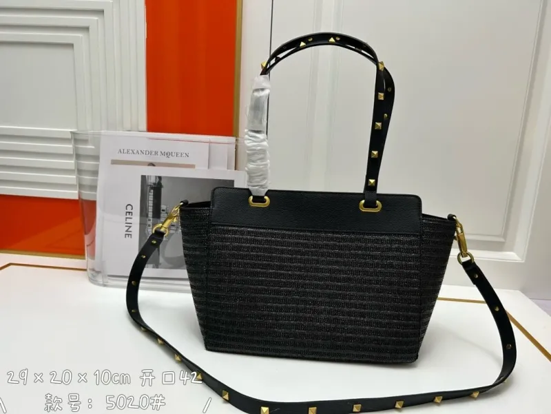 Valentino Black Studded Satchel Bag Model 5020 - Image 3