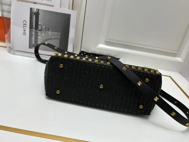 Valentino Black Studded Satchel Bag Model 5020 - Image 4