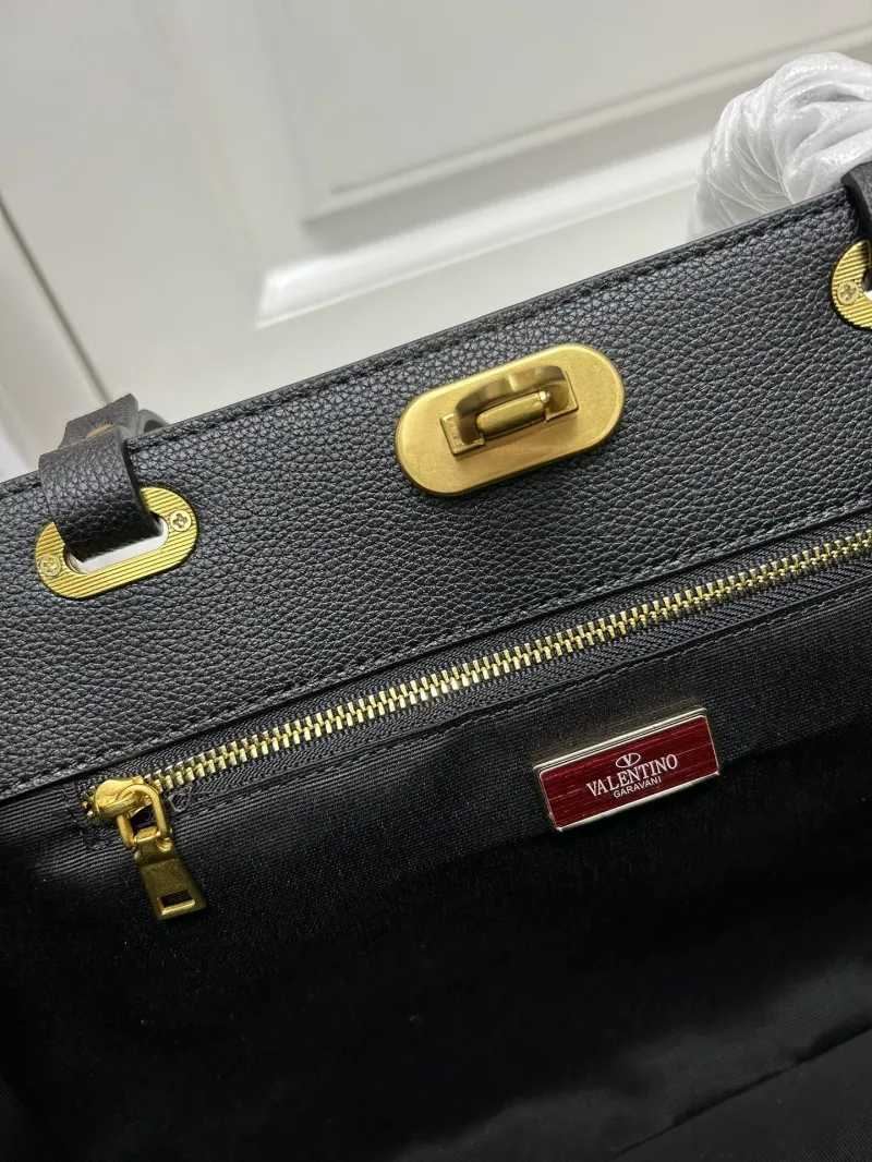Valentino Black Studded Satchel Bag Model 5020 - Image 9