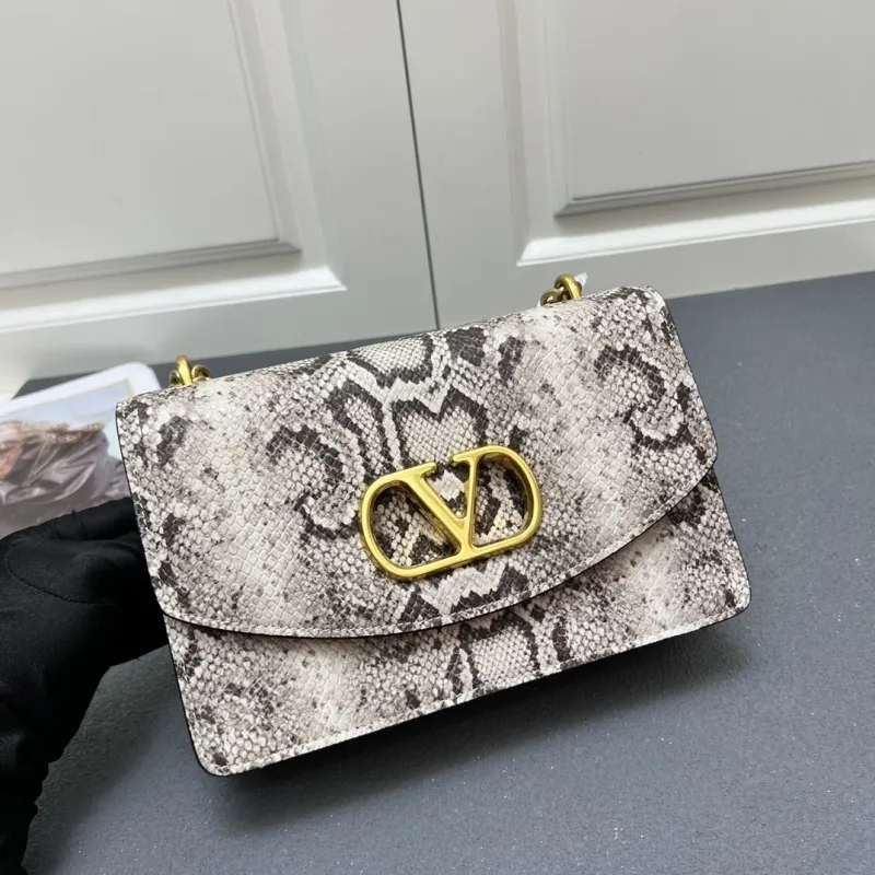 Valentino V2017 Large Snake Print Satchel Bag - Image 3