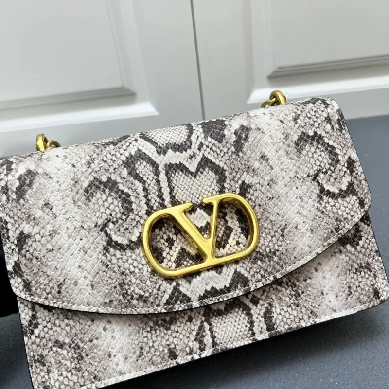 Valentino V2017 Large Snake Print Satchel Bag - Image 5