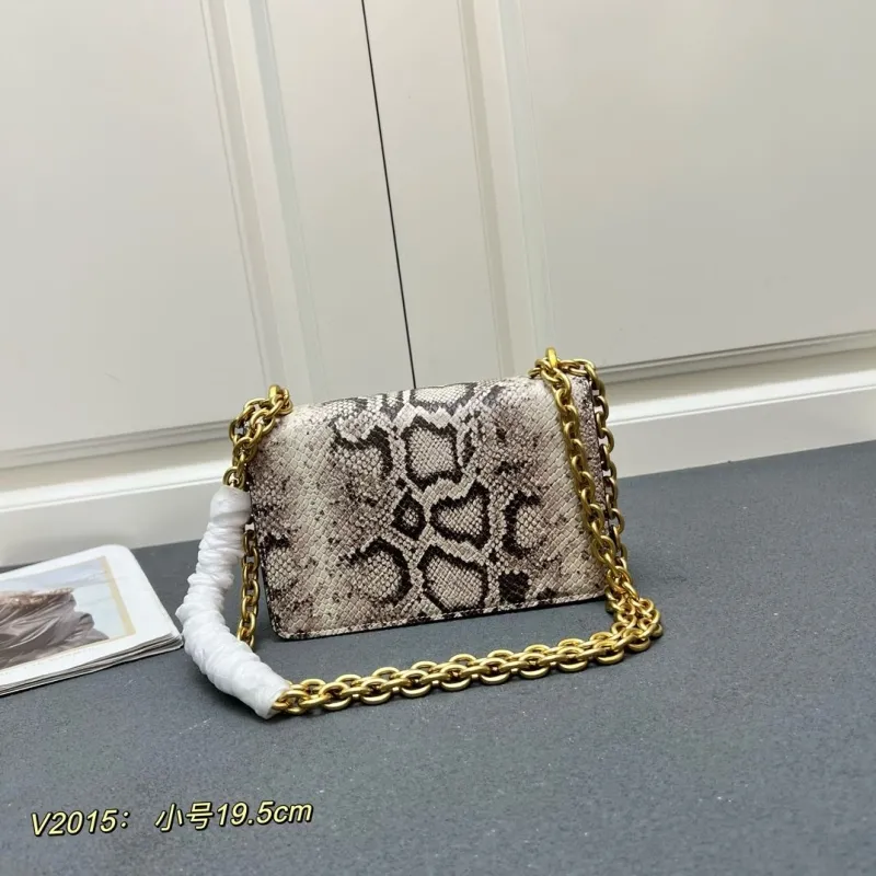 Alternative view of Valentino Small Snakeskin Chain Satchel Bag V2015