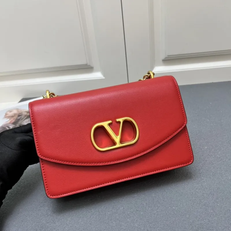 Valentino Red Large V2017 Chain Satchel Bag - Image 3