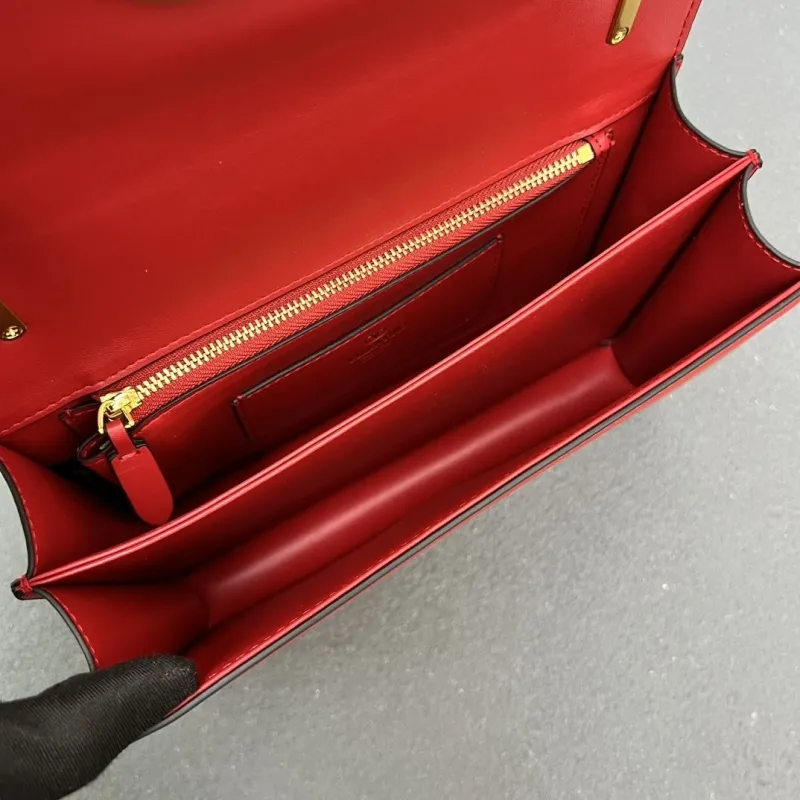Valentino Red Large V2017 Chain Satchel Bag - Image 8