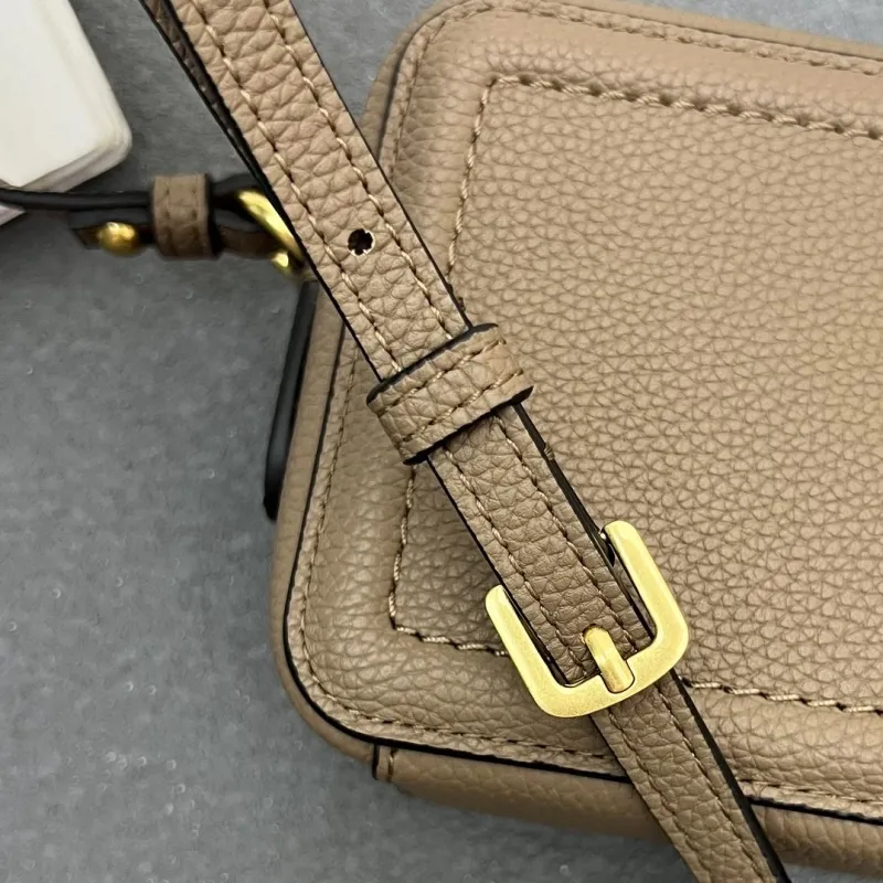 Valentino Taupe Leather Crossbody Satchel Bag - Image 7
