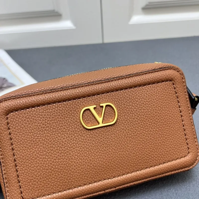 Valentino Brown Leather Crossbody Satchel Bag 5045 - Image 4