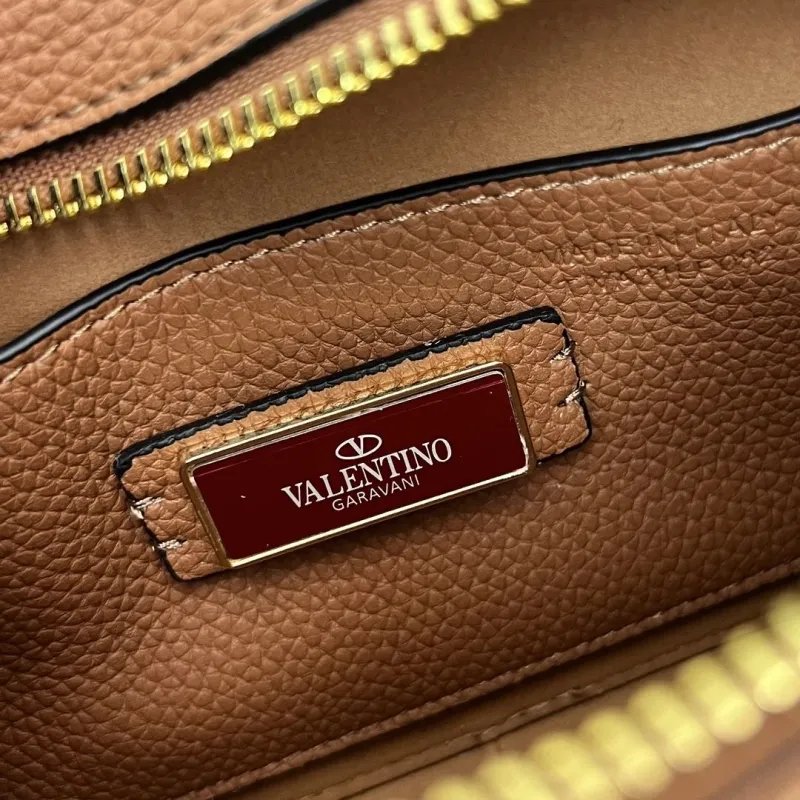 Valentino Brown Leather Crossbody Satchel Bag 5045 - Image 9