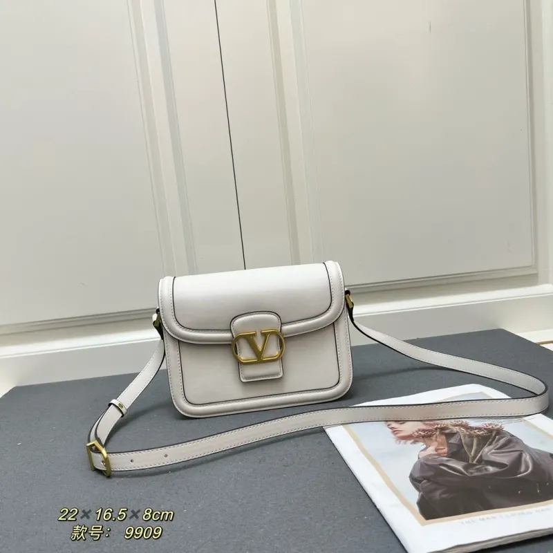 Valentino White Crossbody Satchel Bag 9909 22x16.5x8cm
