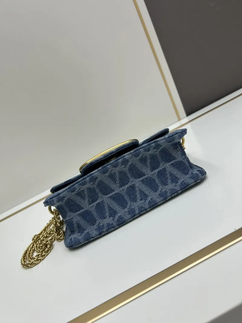Valentino Blue Denim Satchel Bag 8114 - Image 6