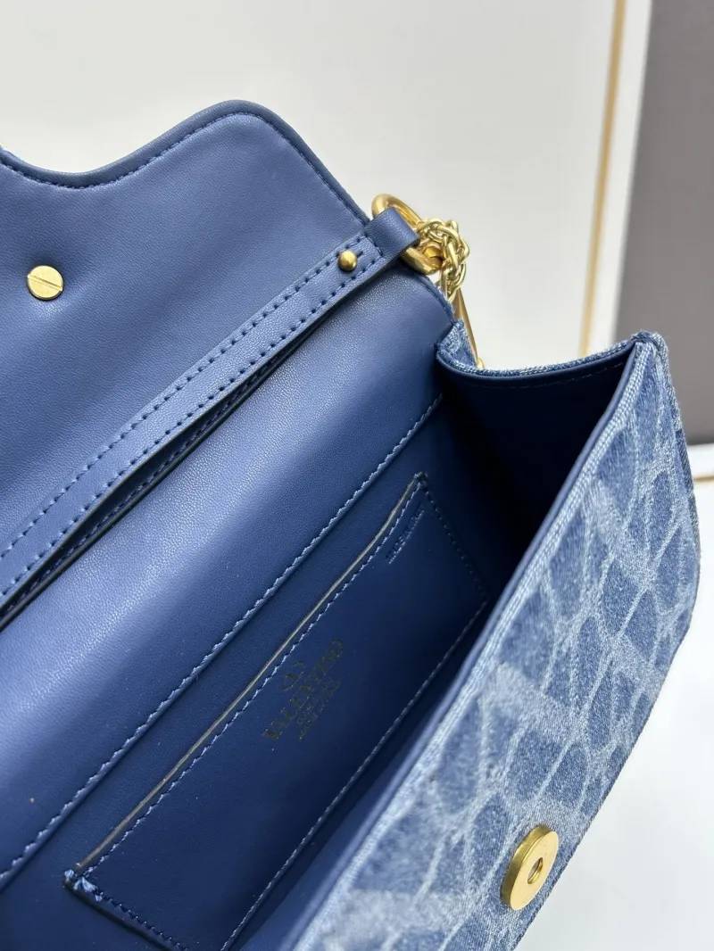Valentino Blue Denim Satchel Bag 8114 - Image 9