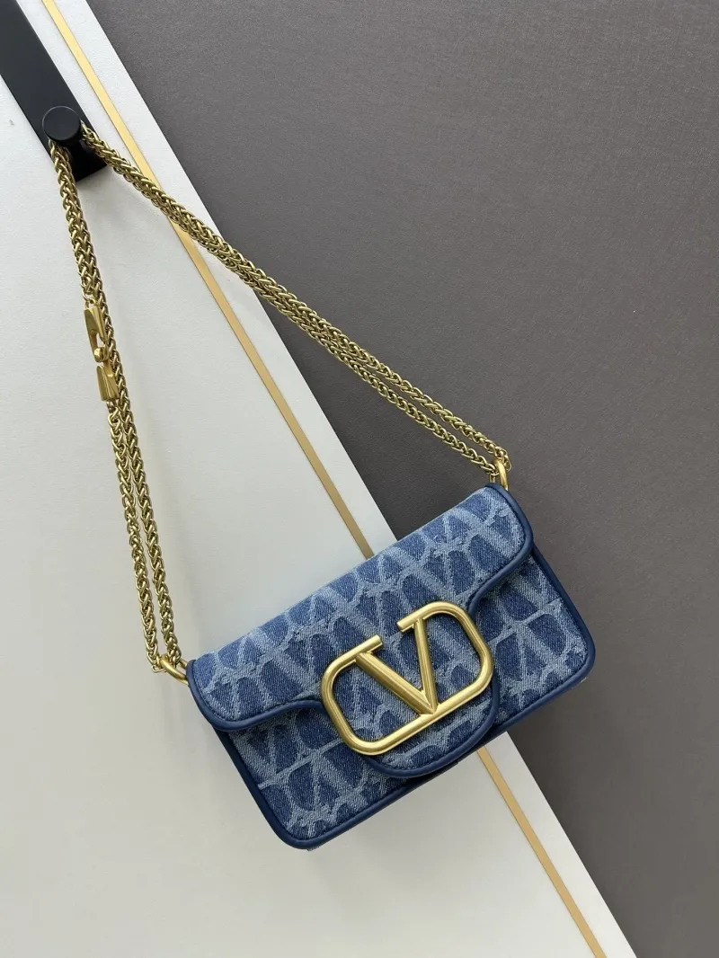 Alternative view of Valentino Blue Denim Chain Satchel Bag 8116