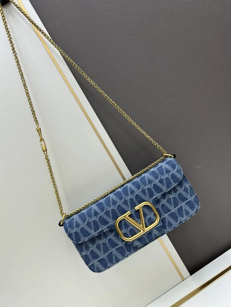 Alternative view of Valentino Blue Denim Chain Shoulder Bag 8115